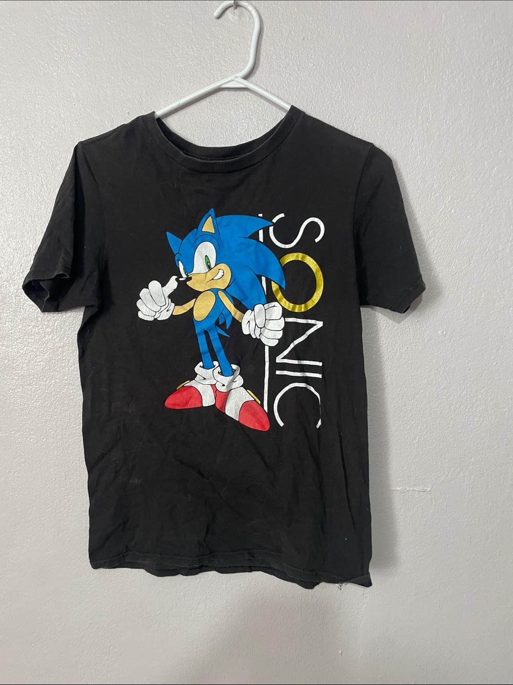 Kids Black Sonic Graphic Tee - Casual Short Sleeve